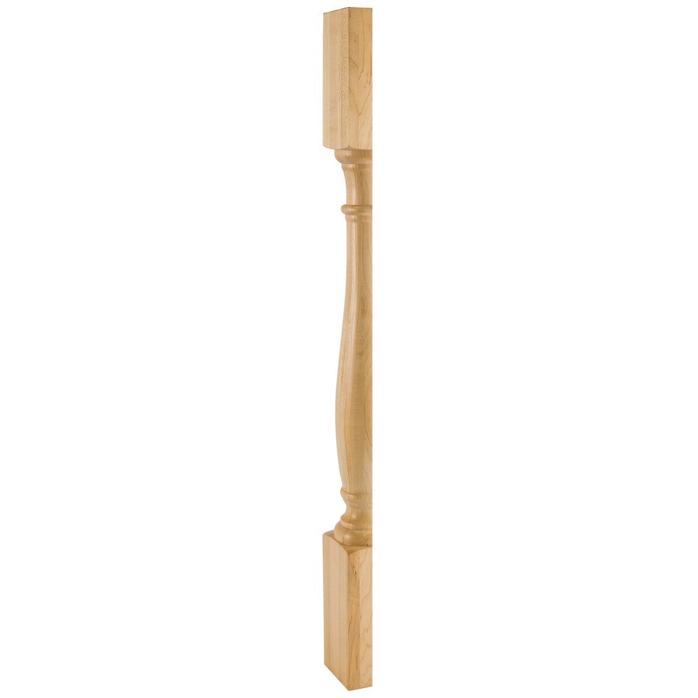 3-1/2" W x 1-3/4" D x 35-1/2" H Maple Split Turned Post