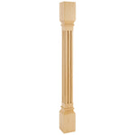 3-1/2" W x 3-1/2" D x 35-1/2" H White Birch Fluted Post