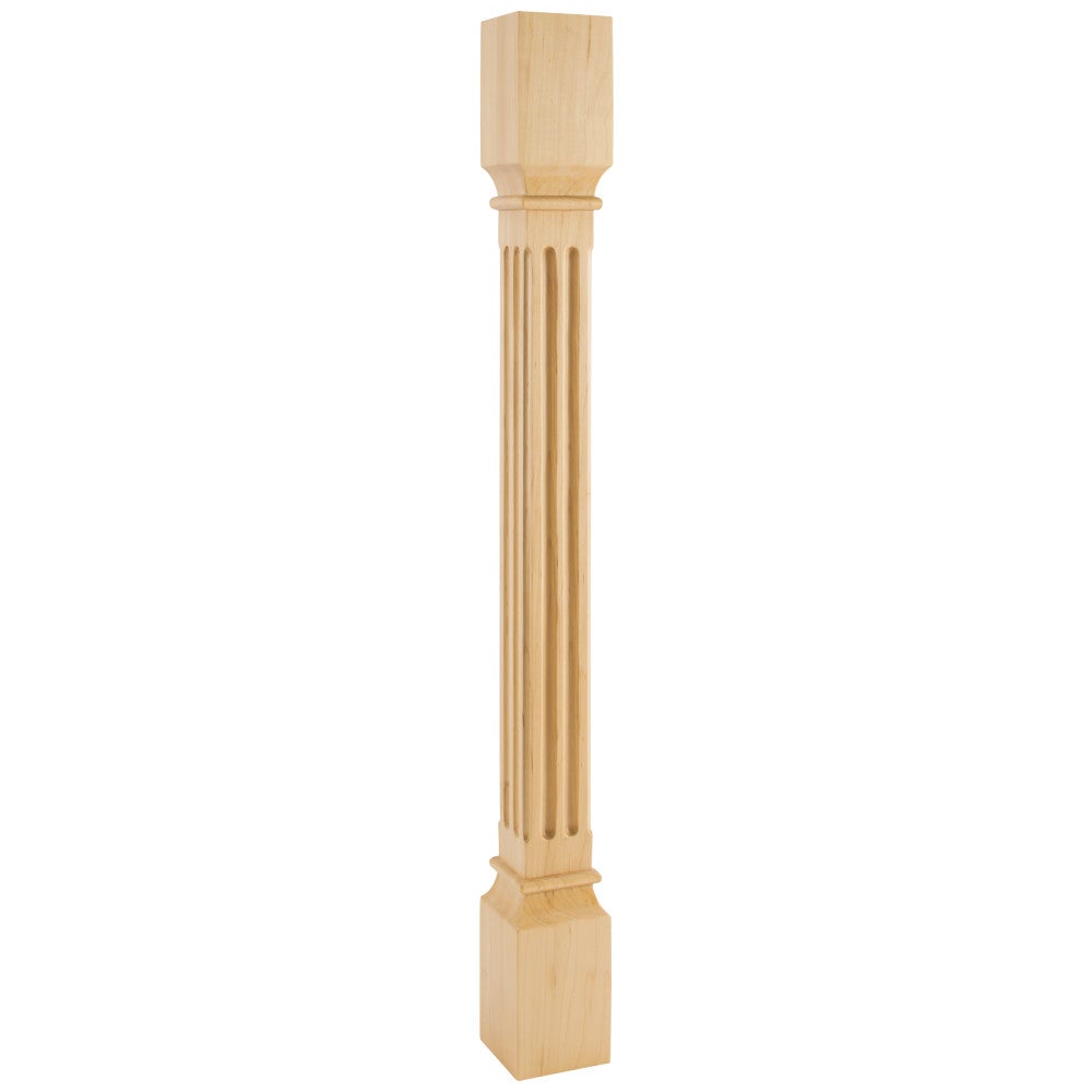 3-1/2" W x 3-1/2" D x 35-1/2" H White Birch Fluted Post