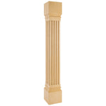 6" W x 6" D x 42" H Cherry Fluted Post