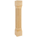 6" W x 6" D x 35-1/2" H Rubberwood Fluted Post
