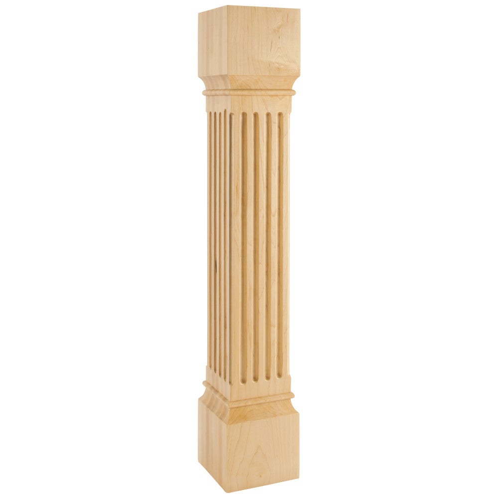 6" W x 6" D x 35-1/2" H White Birch Fluted Post