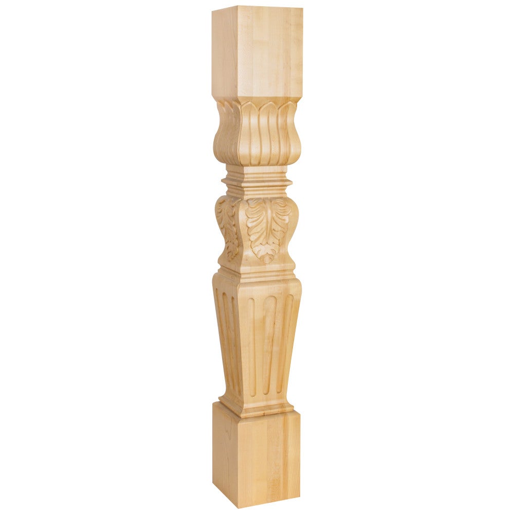 5" W x 5" D x 35-1/2" H Alder Fluted Acanthus Post