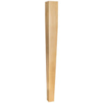3-1/2" W x 3-1/2" D x 35-1/2" H Rubberwood Two Side Tapered Post