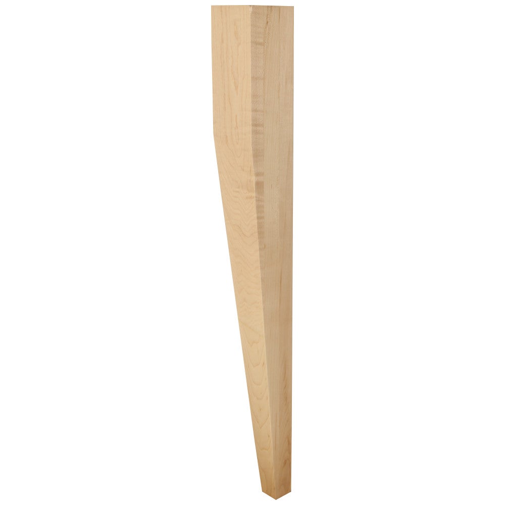 2-3/4" W x 2-3/4" D x 25-1/4" H Rubberwood Two Side Tapered Post