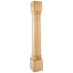 6" W x 6" D x 42" H Rubberwood Square Post