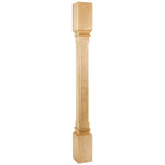 3-1/2" W x 3-1/2" D x 35-1/2" H Rubberwood Fluted Edge Post