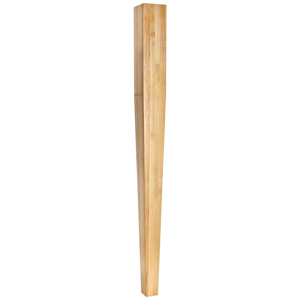 3-1/2" W x 3-1/2" D x 42" H Rubberwood Square Tapered Post