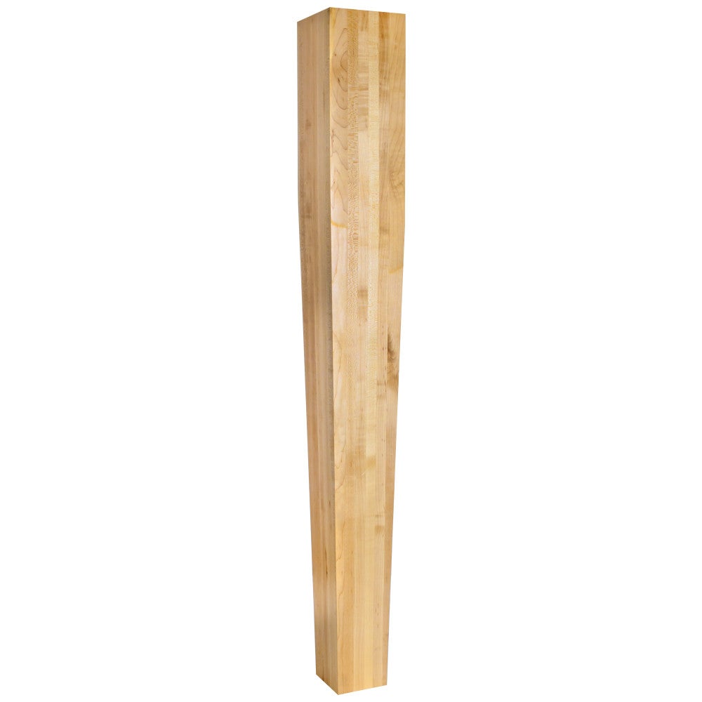 5" W x 5" D x 42" H Maple Square Tapered Post