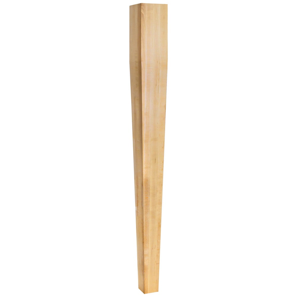 3-1/2" W x 3-1/2" D x 35-1/2" H White Oak Square Tapered Post