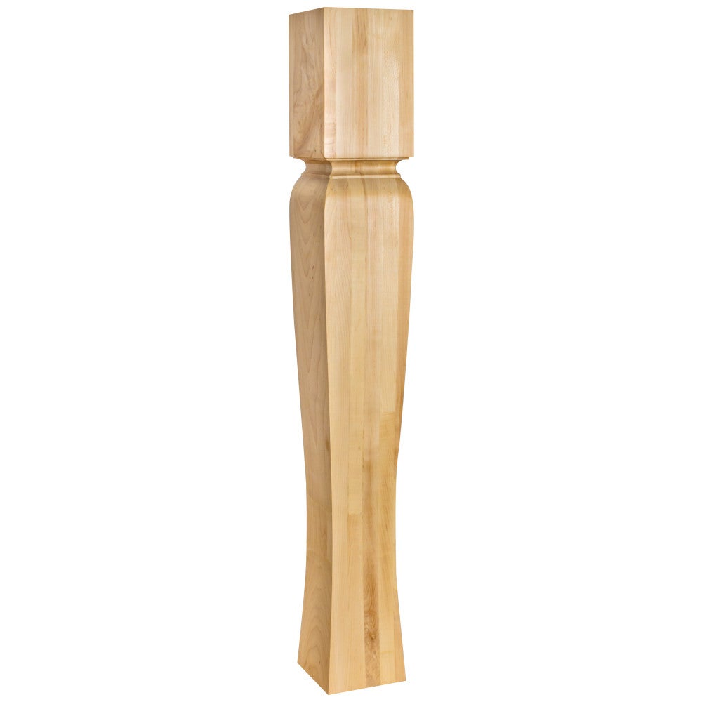 5" W x 5" D x 35-1/2" H Hard Maple Tapered Arts & Crafts Post