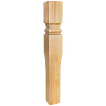 5" W x 5" D x 35-1/2" H Alder Tapered Art Nouveau Post