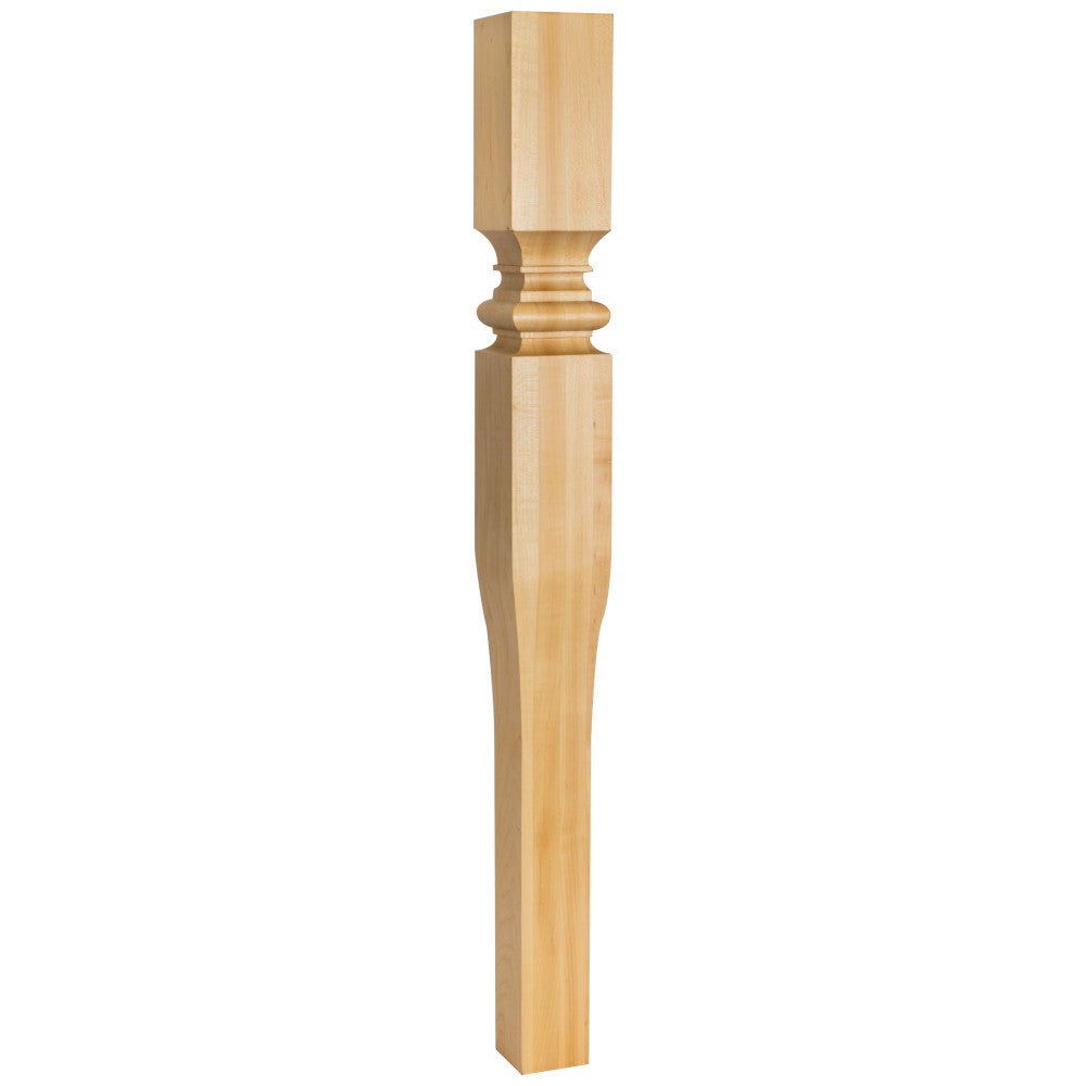 3-1/2" W x 3-1/2" D x 35-1/2" H Rubberwood Tapered Art Nouveau Post