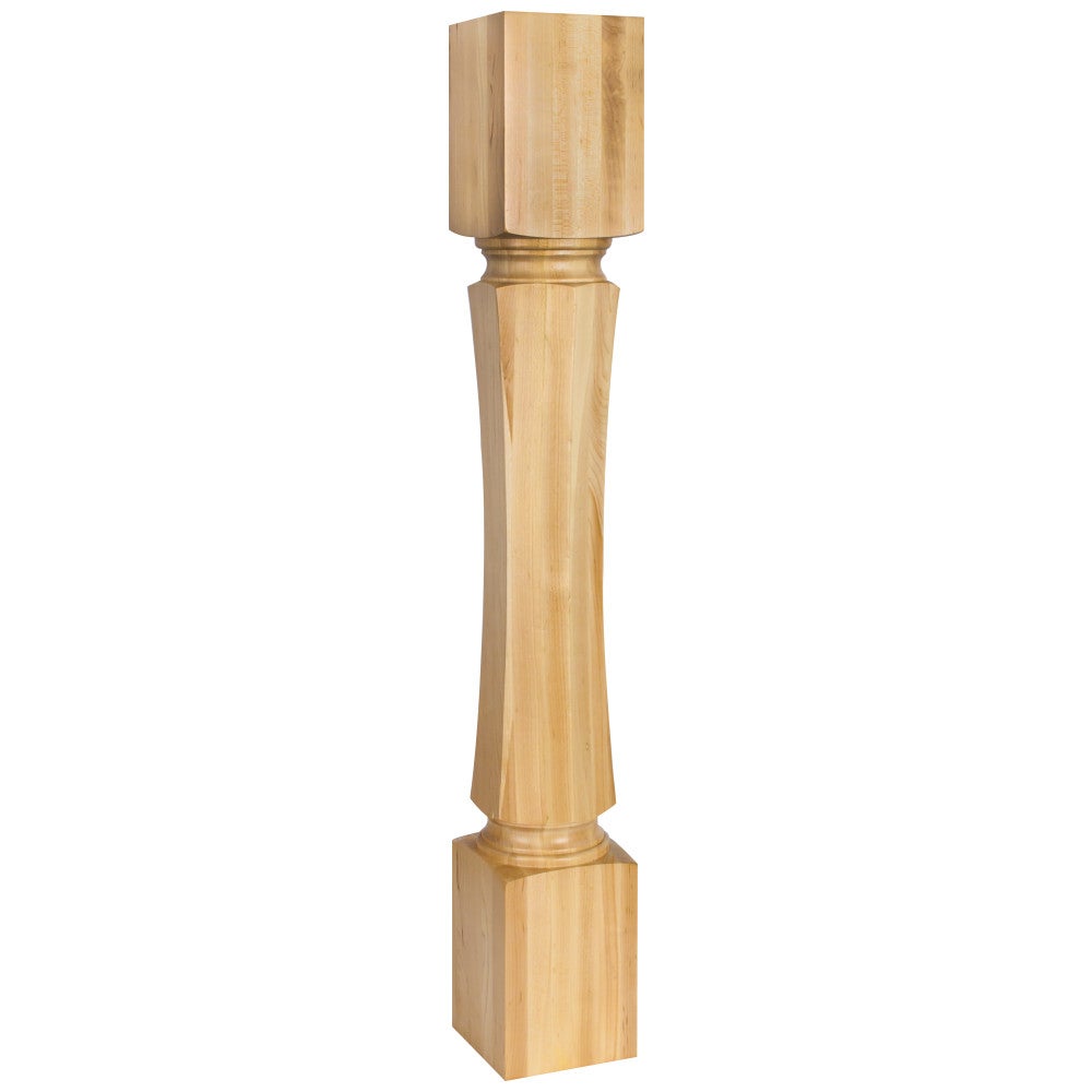 5" W x 5" D x 35-1/2" H Hard Maple Hexagonal Post