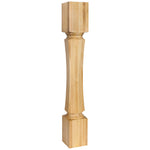 5" W x 5" D x 35-1/2" H Rubberwood Hexagonal Post