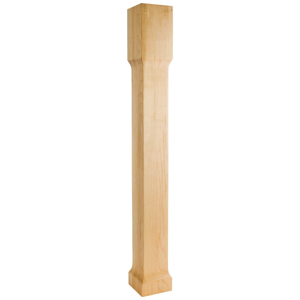 5" W x 5" D x 42" H Rubberwood Square Recessed Post