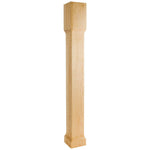 5" W x 5" D x 42" H Rubberwood Square Recessed Post