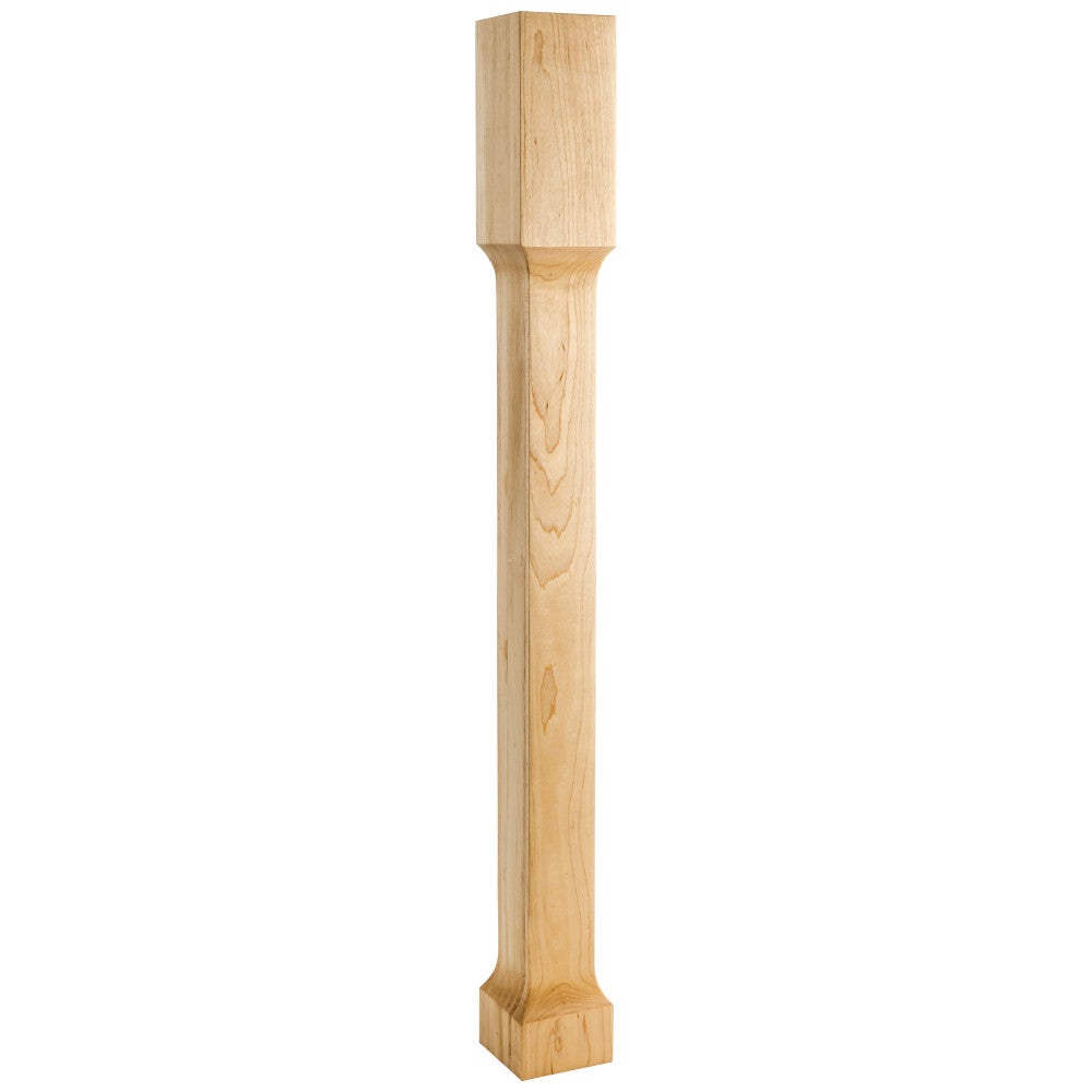 3-1/2" W x 3-1/2" D x 35-1/2" H Rubberwood Square Recessed Post