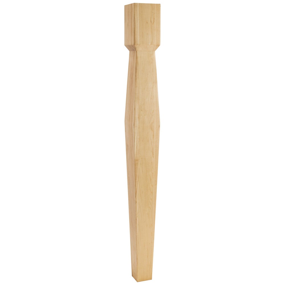 3-1/2" W x 3-1/2" D x 35-1/2" H Rubberwood Diamond Tapered Post