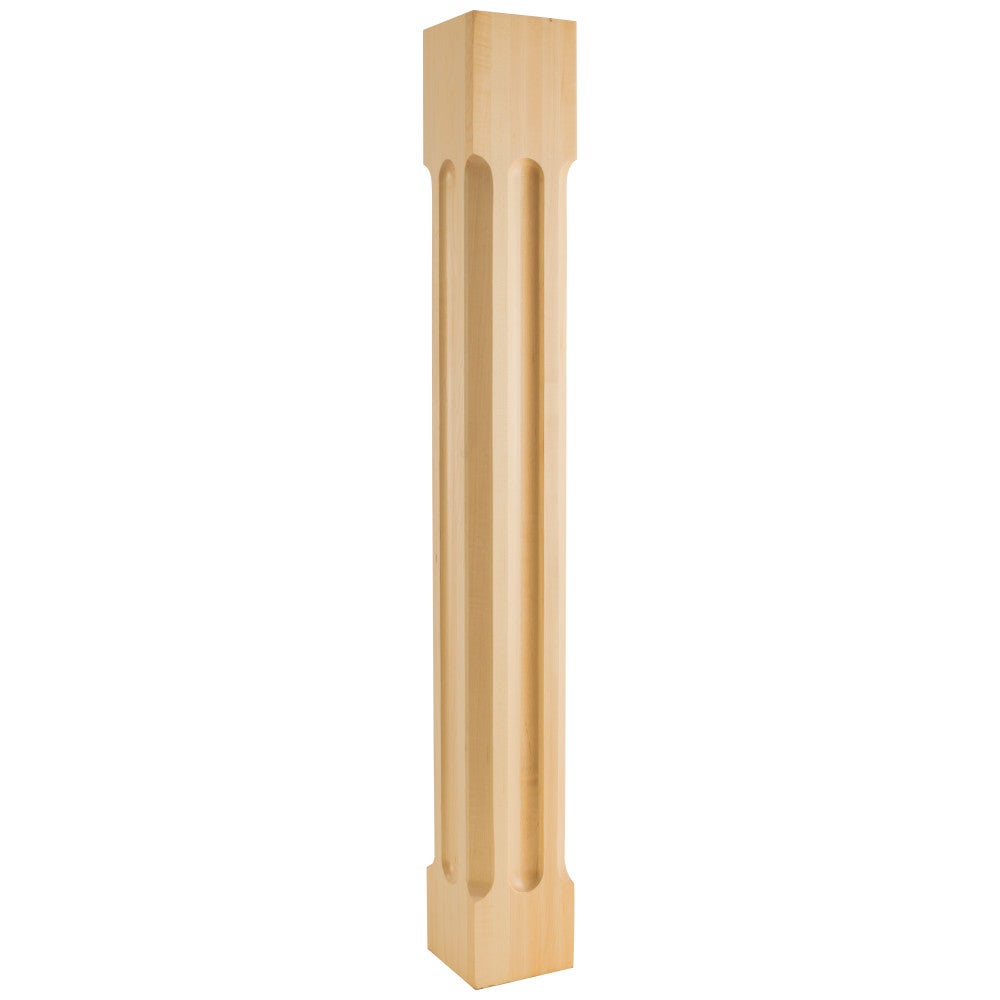 5" W x 5" D x 42" H Rubberwood Scooped Post