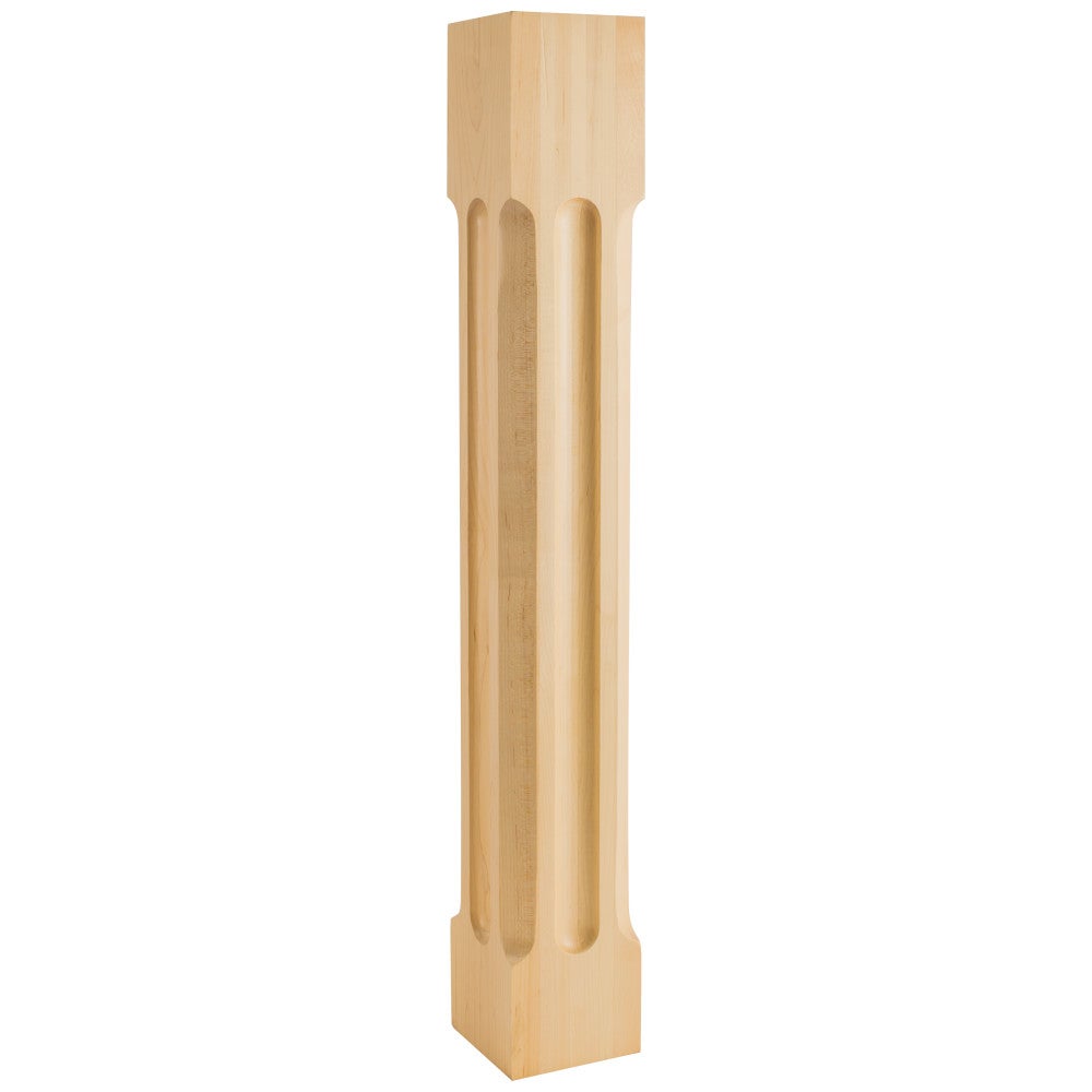 5" W x 5" D x 35-1/2" H Hard Maple Scooped Post