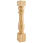 6" W x 6" D x 35-1/2" H Rubberwood Sphere Turned Post