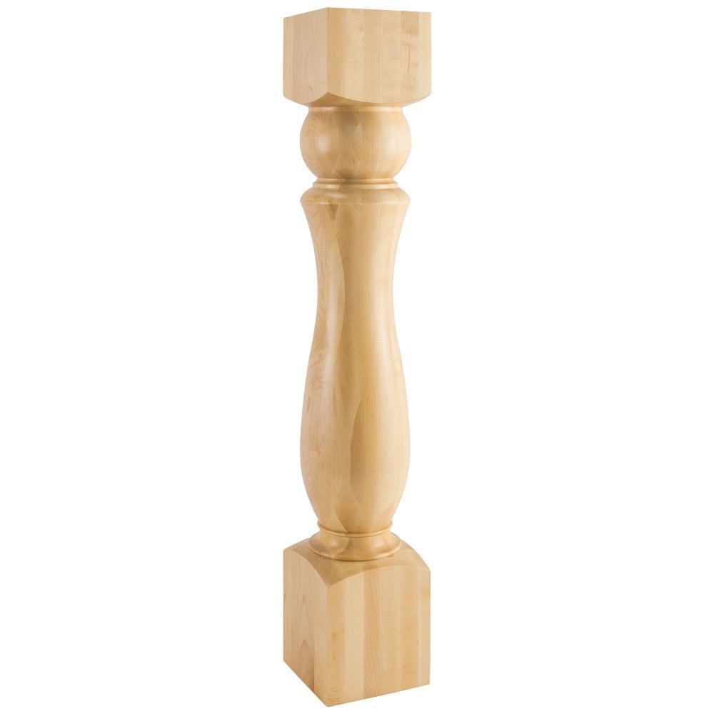 6" W x 6" D x 35-1/2" H Rubberwood Sphere Turned Post