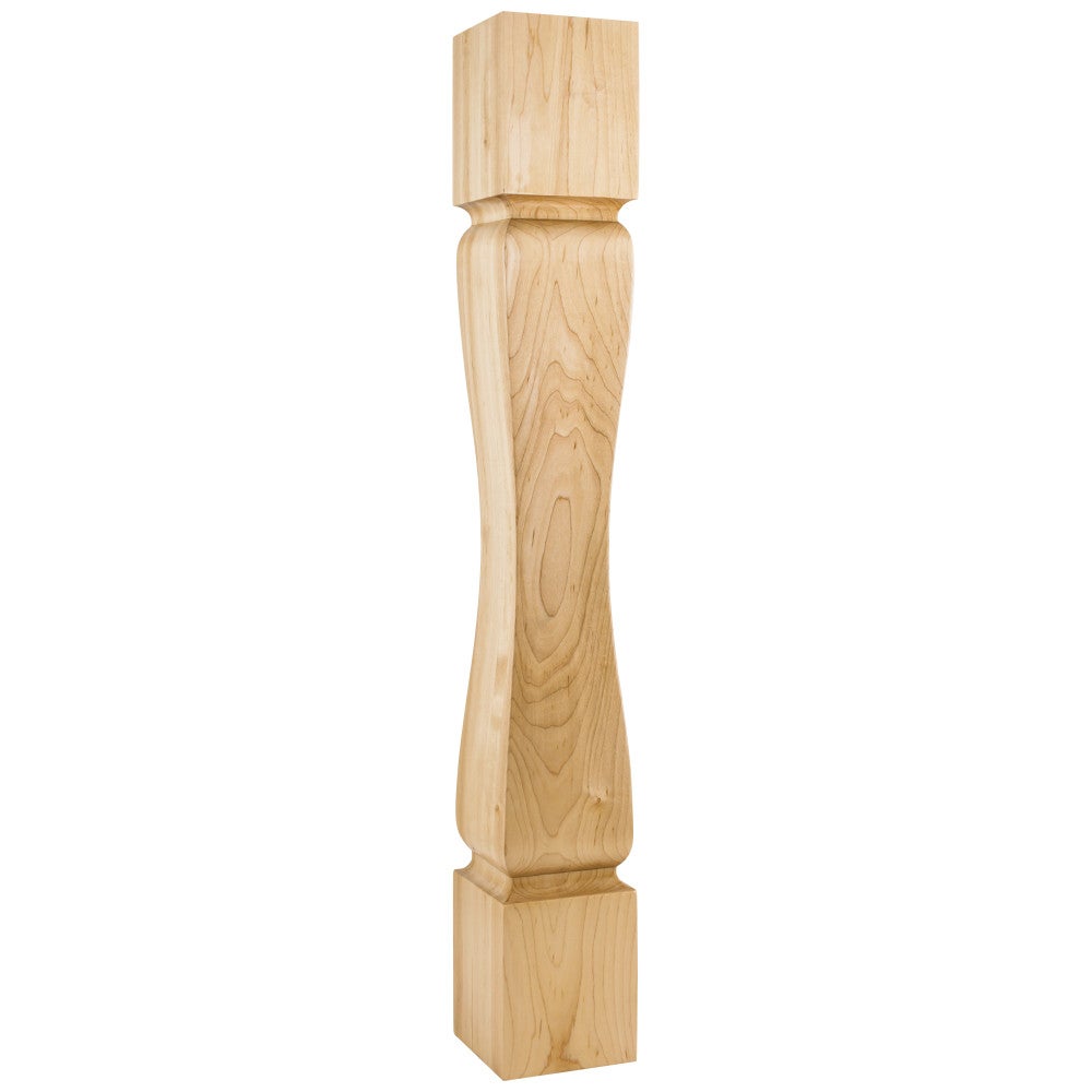 5" W x 5" D x 35-1/2" H Rubberwood Baroque Minimalist Post