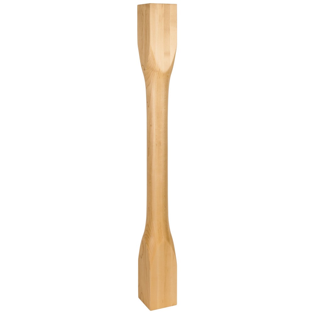 3-1/2" W x 3-1/2" D x 35-1/2" H Hard Maple Cathedral Turned Post