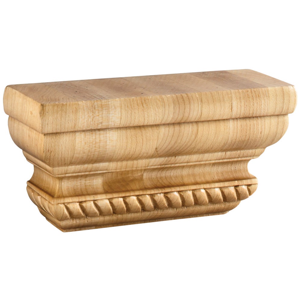 6" W x 2" D x 3" H Maple Rope Pilaster Capital