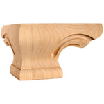 6-3/4" W x 6-3/4" D x 4" H Oak Corner Pedestal Foot