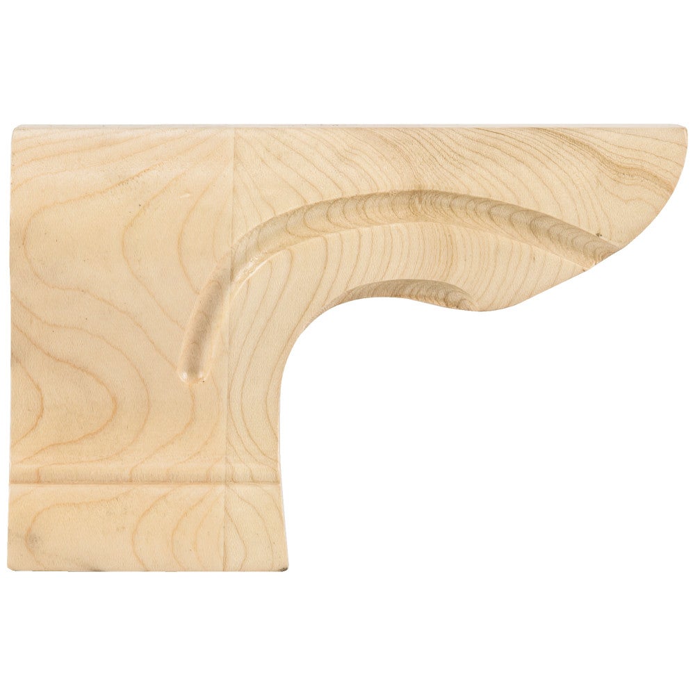 6" W x 1-1/8" D x 4" H Alder Left Rounded Pedestal Foot