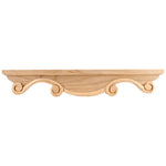 16" W x 1" D x 2-1/2" H Oak Scrolled Middle Corner Foot
