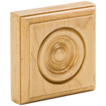 3" W x 7/8" D x 3" H Hard Maple Bead Edge Traditional Rosette