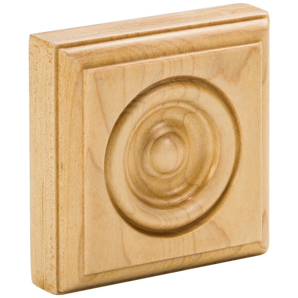 3" W x 7/8" D x 3" H Hard Maple Bead Edge Traditional Rosette