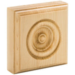 3-1/2" W x 1-1/8" D x 3-1/2" H Bead Edge Alder Traditional Rosette