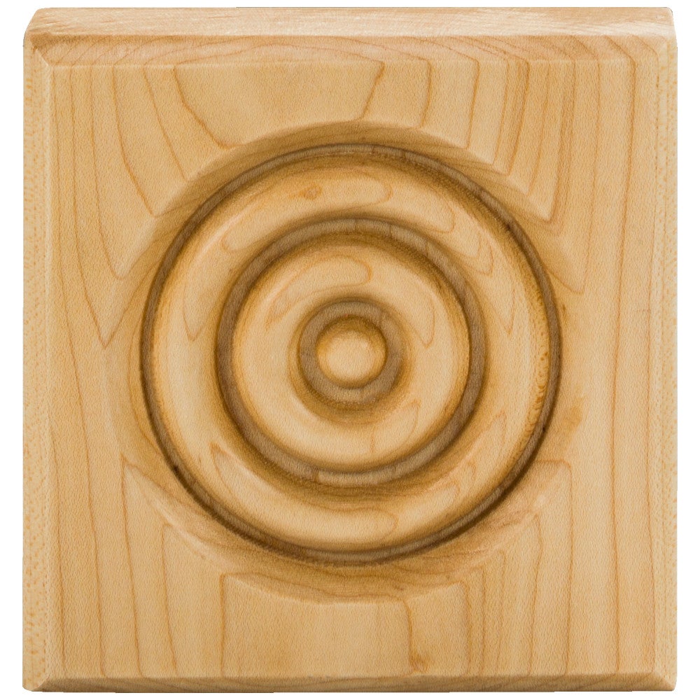 4" W x 1" D x 4" H Poplar Beveled Edge Rosette
