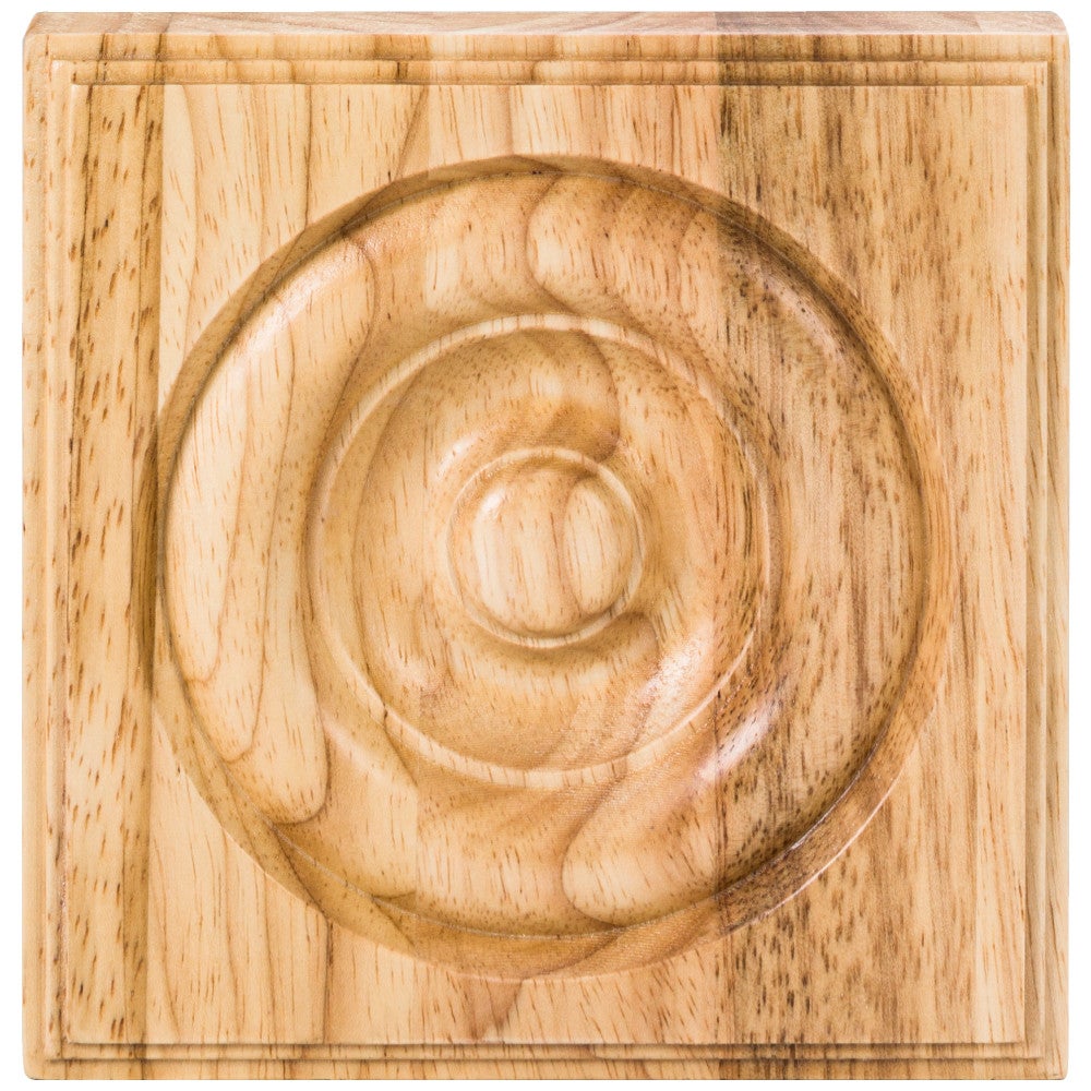 5-1/2" W x 7/8" D x 5-1/2" H Rubberwood Traditional Rosette