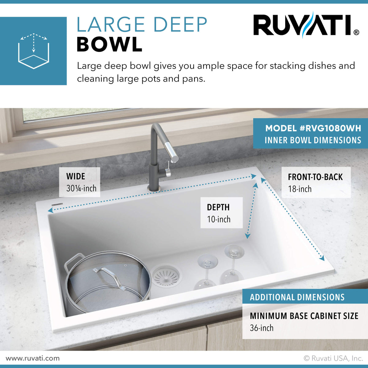 Ruvati RVG1080WH