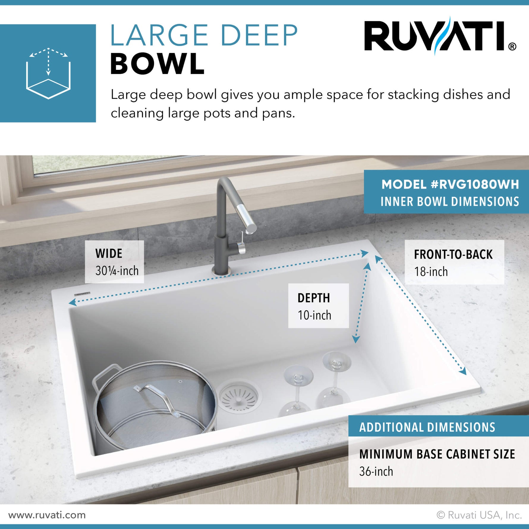 Ruvati RVG1080WH