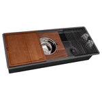 Ruvati Matte Gold Stainless Steel Workstation Two-Tiered Ledge Undermount Kitchen Sink - 45" - Gunmetal Black