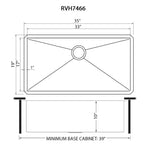 Ruvati Undermount 16 Gauge Rounded Corners Large Kitchen Sink Stainless Steel Single Bowl - 35"