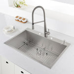 Ruvati Tirana 33 x 22 inch zero radius drop-in kitchen sink 4 faucet holes RVH8001