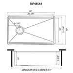 Ruvati Workstation Slope Bottom Offset Drain Undermount 16 Gauge Kitchen Sink - 30"