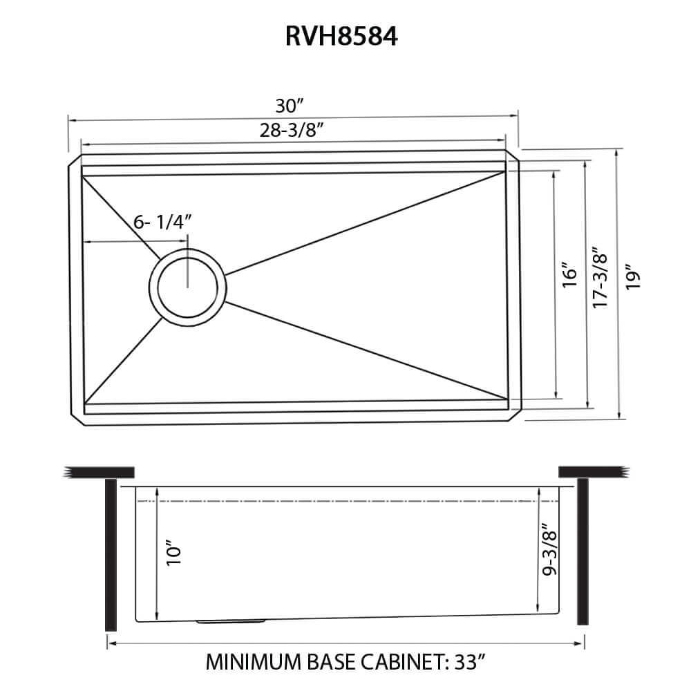 Ruvati Workstation Slope Bottom Offset Drain Undermount 16 Gauge Kitchen Sink - 30"