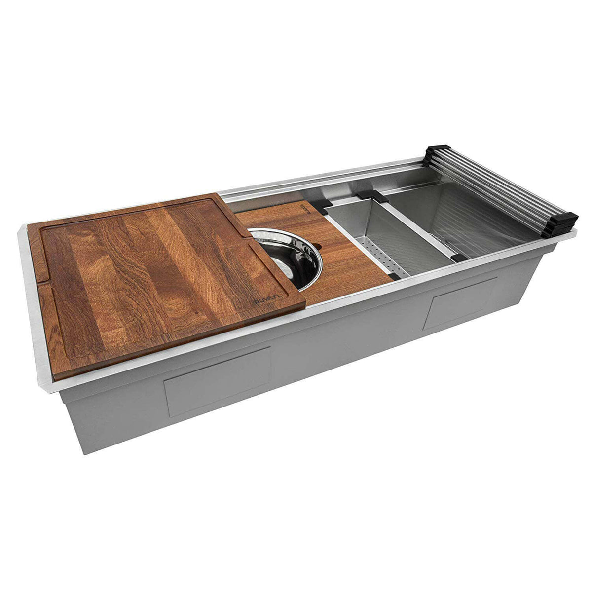 Ruvati Dual Tier 69-inch Workstation Two-Tiered Ledge Undermount Kitchen Sink 16 Gauge Stainless Steel