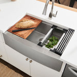 Ruvati Apron-front Workstation Farmhouse Kitchen Sink 16 Gauge Stainless Steel Single Bowl - 36"