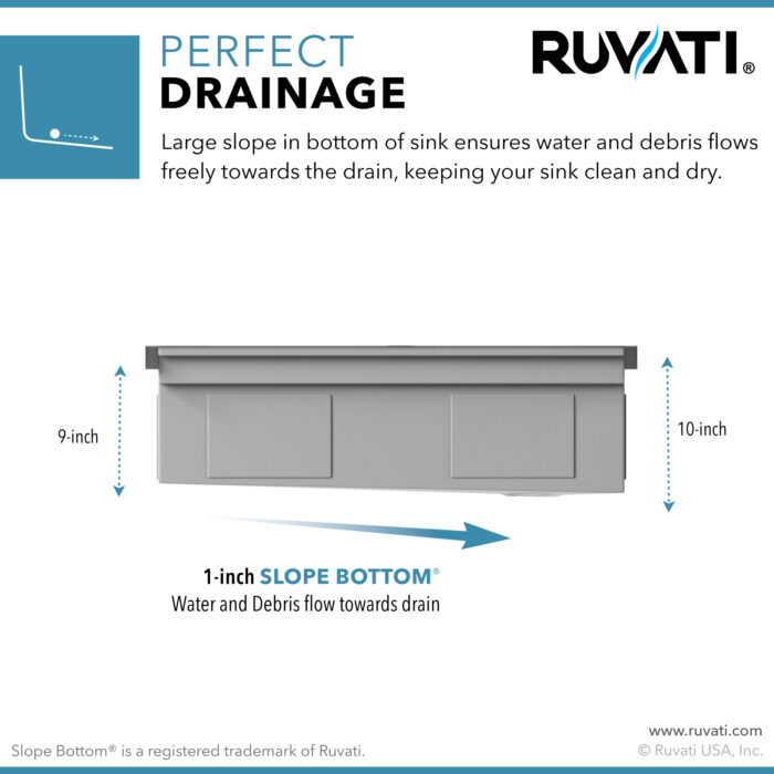 Ruvati Dual Tier 45 inch sink accessory detail