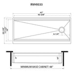 Ruvati Workstation Two-Tiered Ledge Kitchen Sink Apron-Front 16 Gauge Stainless Steel - 45"