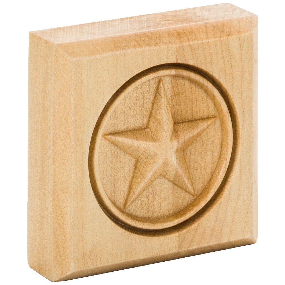 3" W x 7/8" D x 3" H Maple Star Rosette